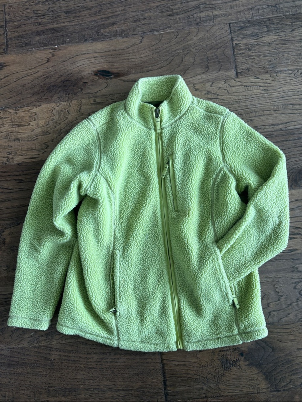 Lightweight Sherpa Fleece Jacket - Lime Green